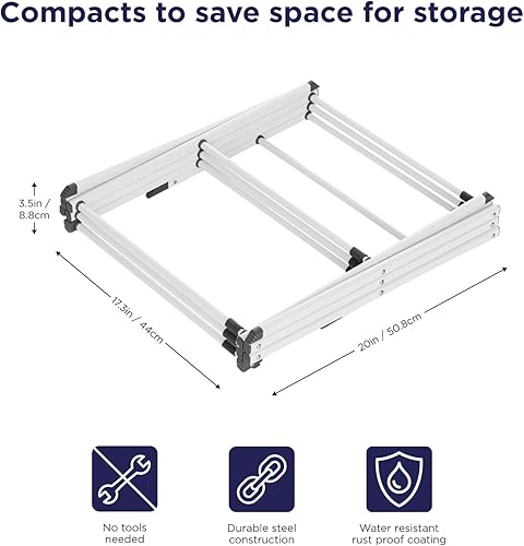 Vista 3 de BLACK+DECKER Perchero de 3 niveles expandible, plegable y colapsable para secar ropa al aire, estante de lavandería ahorrador de espacio, resistente