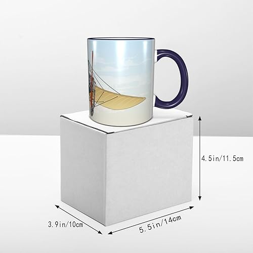 Miniatura 5 de Plane Era of Aviation Vintage Cartoon Coffee Mug Coffee Cups Ceramic with Handle,Tea Cups Mug tazas para cafe Drinking Cups Gifts for Women