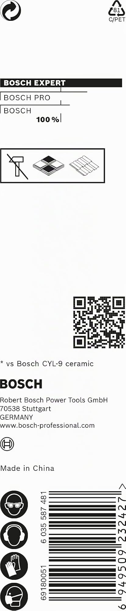 Bosch 1x Punta EXPERT HEX-9 Hard Ceramic (per Piastrelle dure, Piastrelle morbide, Ø 6,00 mm, Professional Accessorio Trapano, Trapano/avvitatori rotanti)