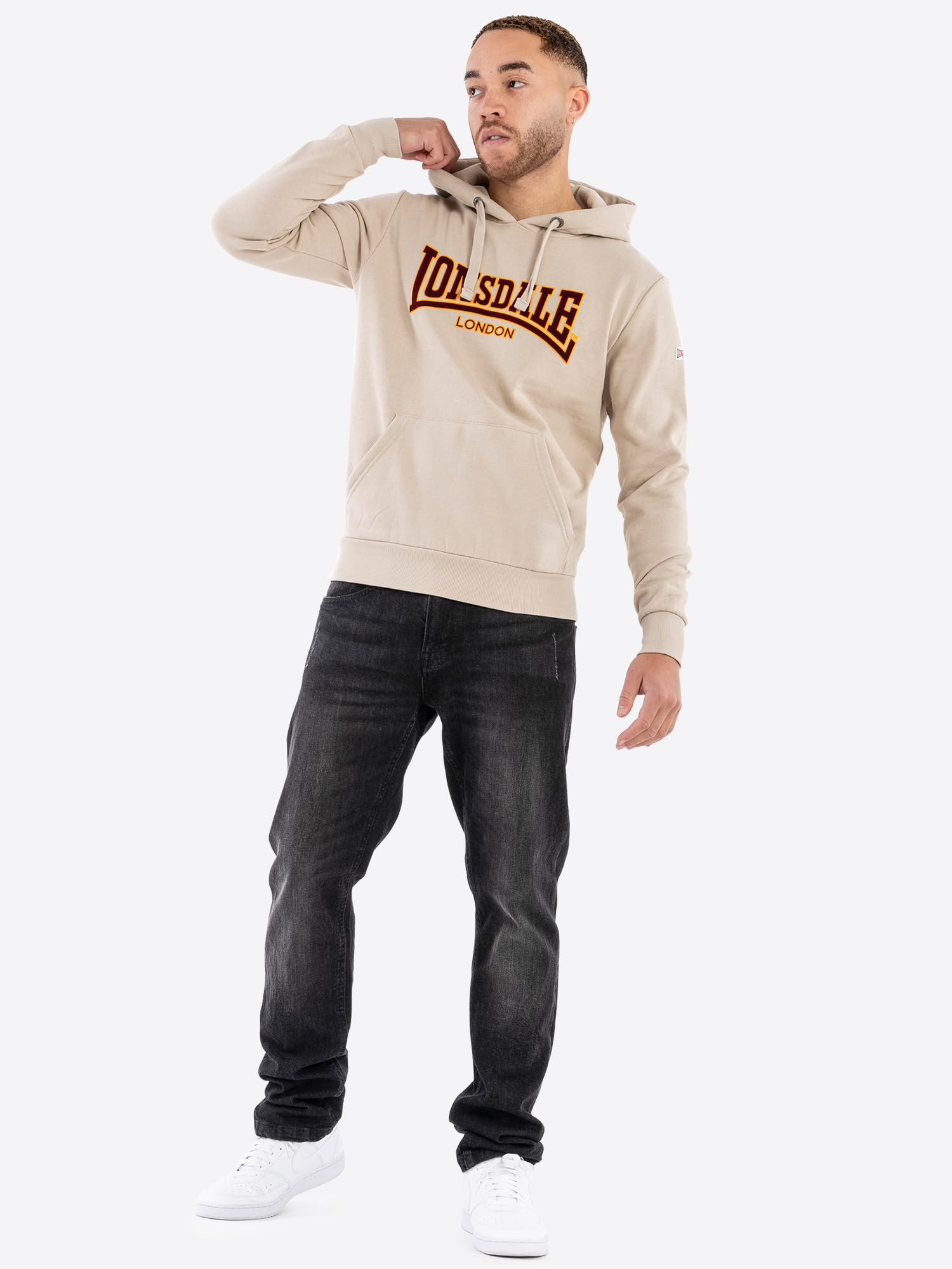 Lonsdale M?ska bluza z kapturem, Sand, L
