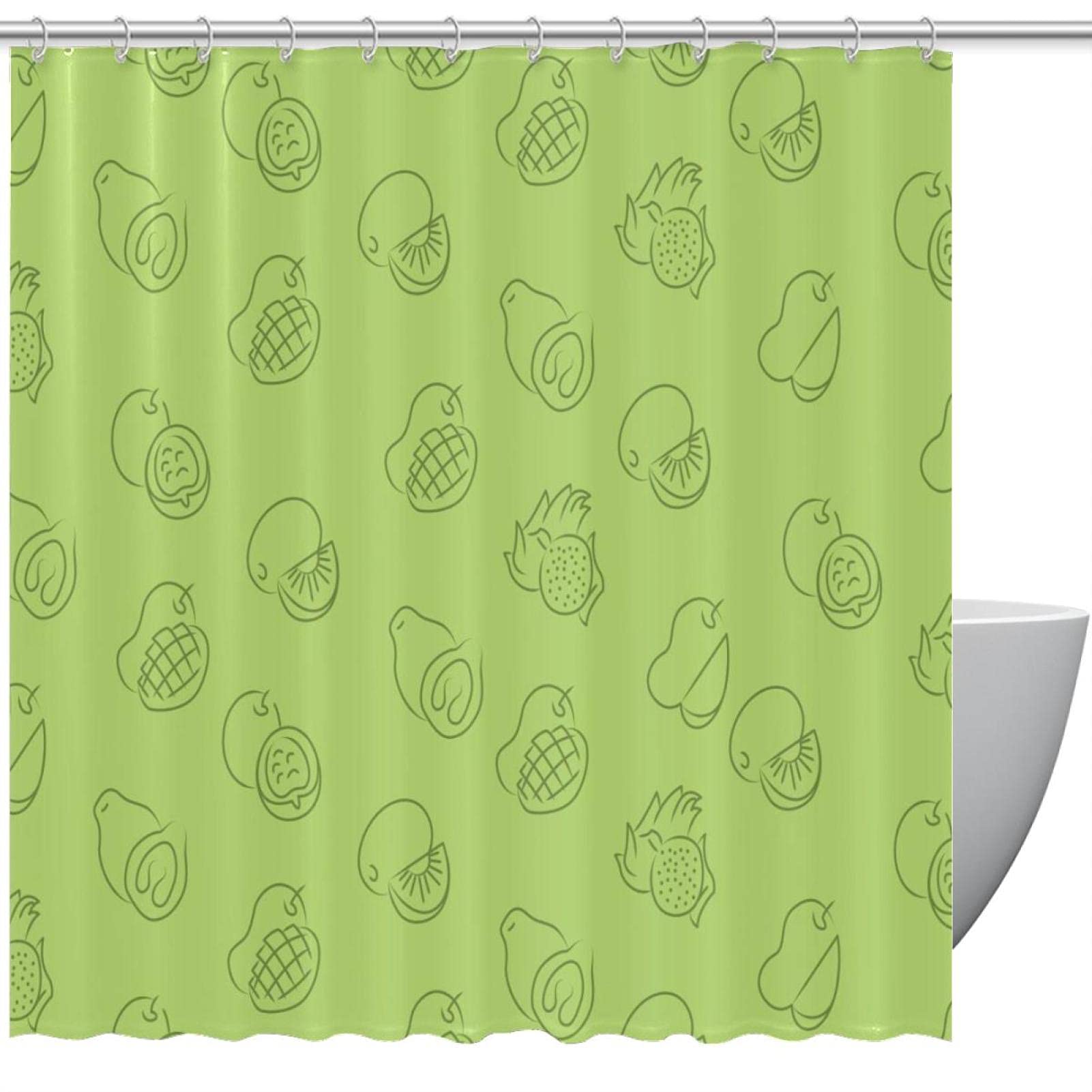 Rideau de douche avocat 183x183 cm imperméable avec 12 crochets inclus pour salle de bain