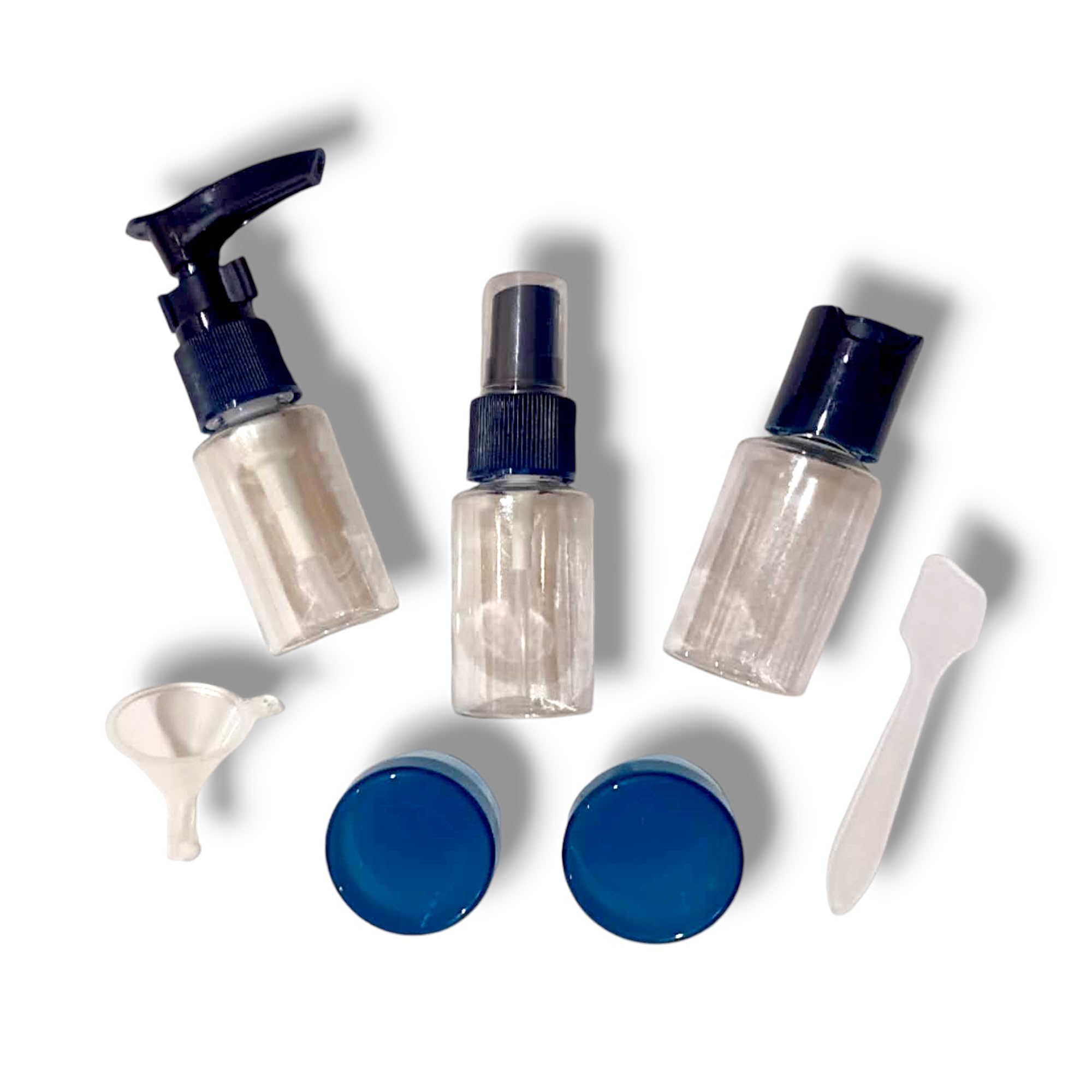 Travel bottles for Toiletries - 3 in 1 Travel Bottle Kit Set - Leakproof with Lock, Portable Refillable - Use for Shampoo, Body Wash, Face Spray, Perfume (Set of 8 - Navy)-image-7