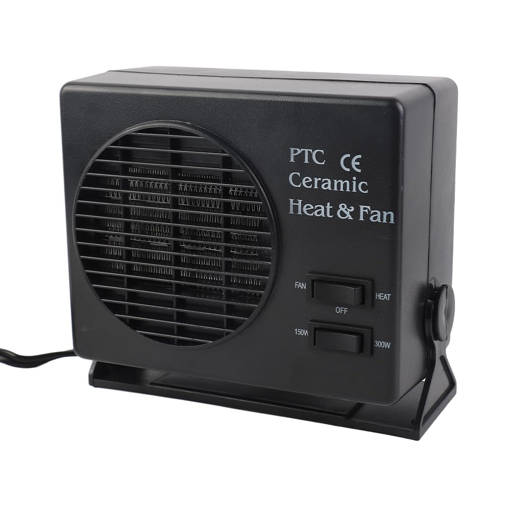 Eacam 12V 300W Autoheizung Tragbarer Keramik-Autoheizlüfter und Entfroster für die Fahrzeugheizung, Hält Sie Im Winter Warm und Im Sommer Kühl, Verstellbare Montagehalterung für
