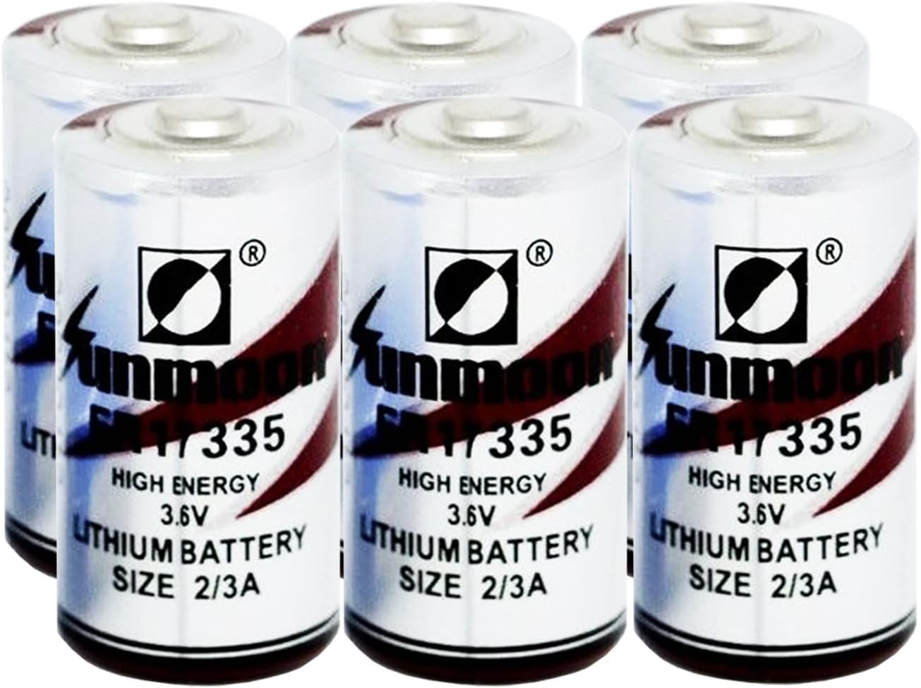 WEIMAA 6 Pack ER17335 3.6V Lithium Battery 2100mAh 2/3A Primary Lithium Battery Non-Rechargeable