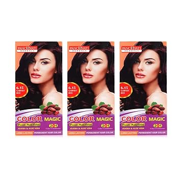 Panchvati Herbals 2 in 1 Hair Color + Conditioning Formula & with 6.15 Garnet Red Color, Pack of 3