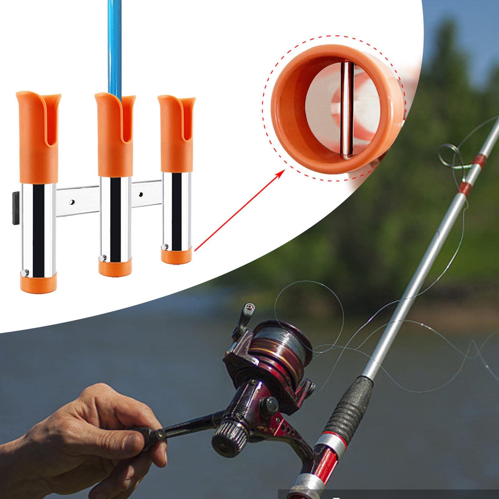 Porta Canne da Pesca a 3 Tubi, Poggia Canne, Attrezzo da Pesca, Regalo per papà, Leggero, per Camera, Garage, Yacht, Auto, Barca.