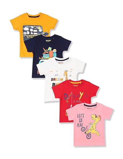 Donuts by Unlimited Baby Boys T-Shirt (Pack of 5)