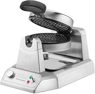Waring Commercial Classic Waffle Maker, Single Rotating Die Cast Waffler with Serviceable Removable Triple Coated Non-Stick Plates, Heavy Duty Restaurant Foodservice, 30 Waffles an Hour, 120V, 1200W