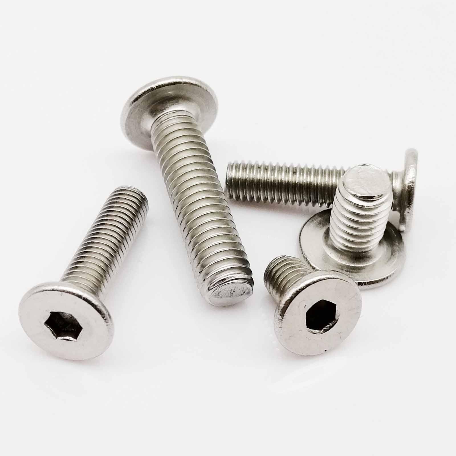 Tornillo autorroscante de 5/50 cm M1.6 M2 M2.5 M3 M4 M5 M6M8 A2 304 hexagonal de acero inoxidable ultrafino ultrafino bajo plano cabeza de oblea tornillo cubierta (40 mm, M6 10 piezas)