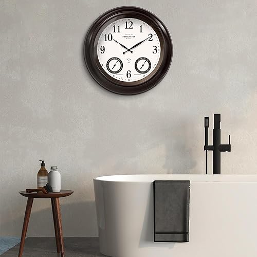 Miniatura 8 de PresenTime & Co - Reloj Jameson iluminado para interiorexterior de 24 pulgadas, casa de campo moderna, autoiluminada, impermeable, estación