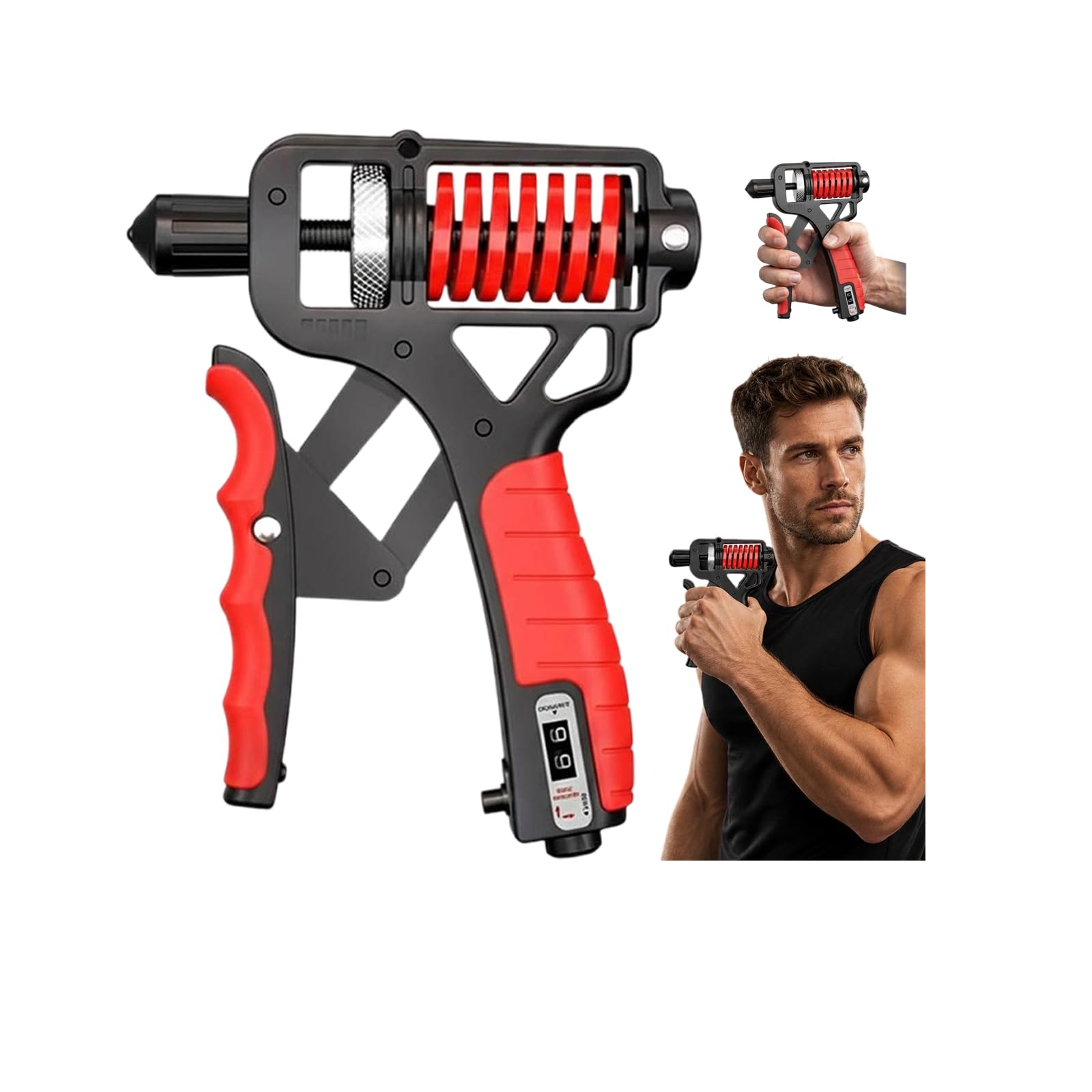 Ergonomic Adjustable H-Shaped Grip Hand Trainer,Upgraded Grip Strength Trainer Adjustable Resistance 11-363 Pounds,Forearm Strengthener w/Counter,for Stress Relief Strengthen Wrist,Forearm Fingers