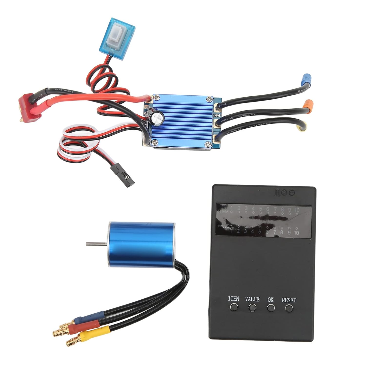 Yizisecceブラシレスモーター、Traxxas 1/16 1/18 RC CAR、4800kV高速、25A ESC、プログラミ