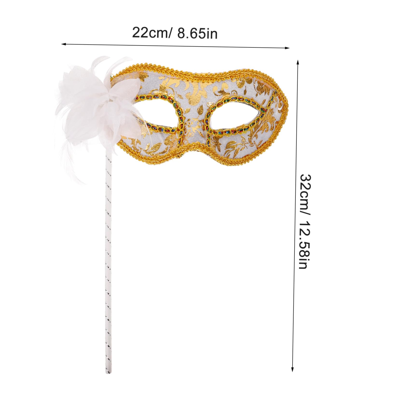 OATIPHO Masquerade Mask for Women Handheld Half Face Costume Mask Lightweight and Comfortable for Halloween Costume Parties Prom Dances Intricate Design with Materials