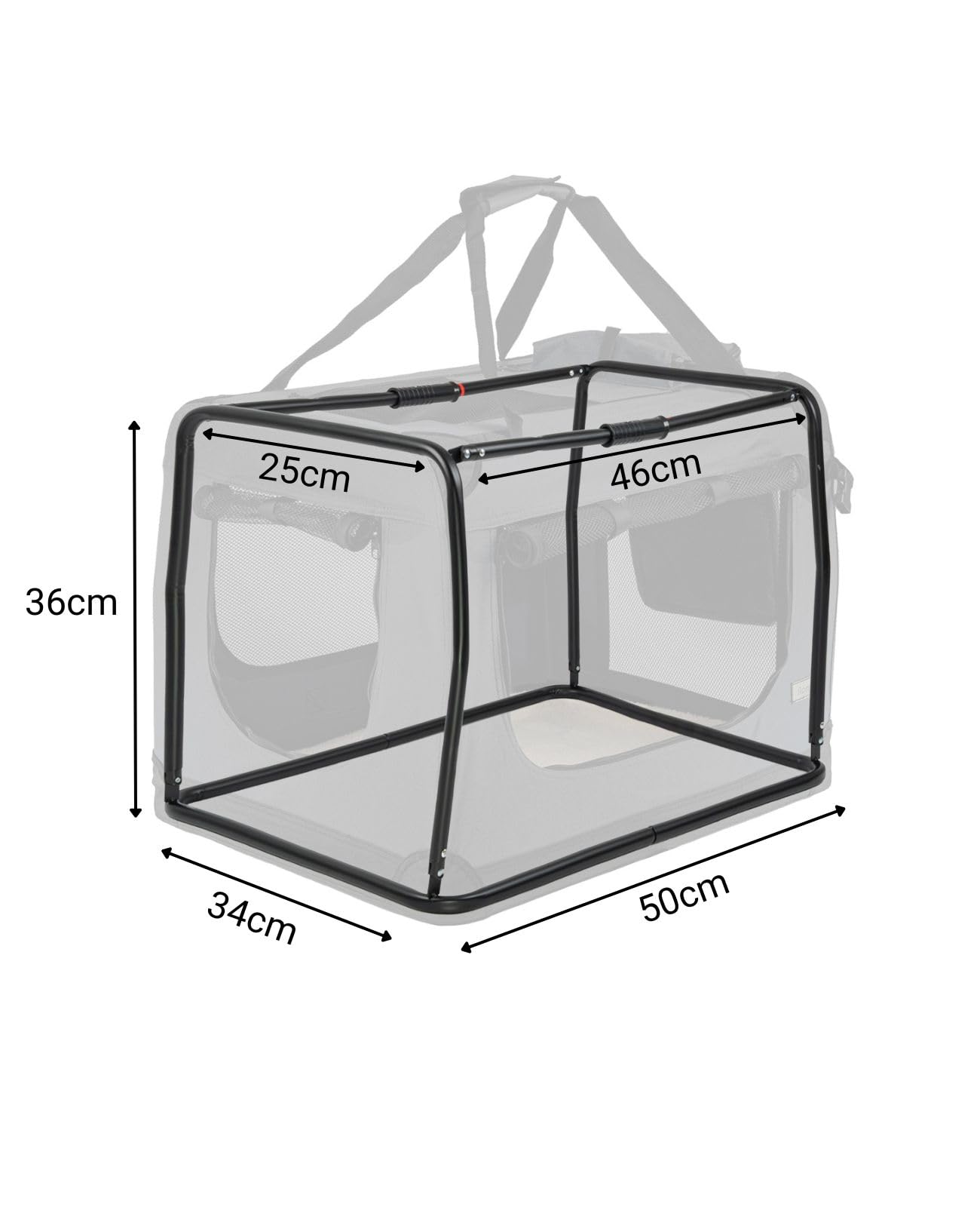 lionto Borsa trasportino per cani pieghevole per viaggi e auto, 50x34x36 cm, box di trasporto stabile con maniglie per gatti e animali fino a 10 kg, scatola in tessuto, grigio