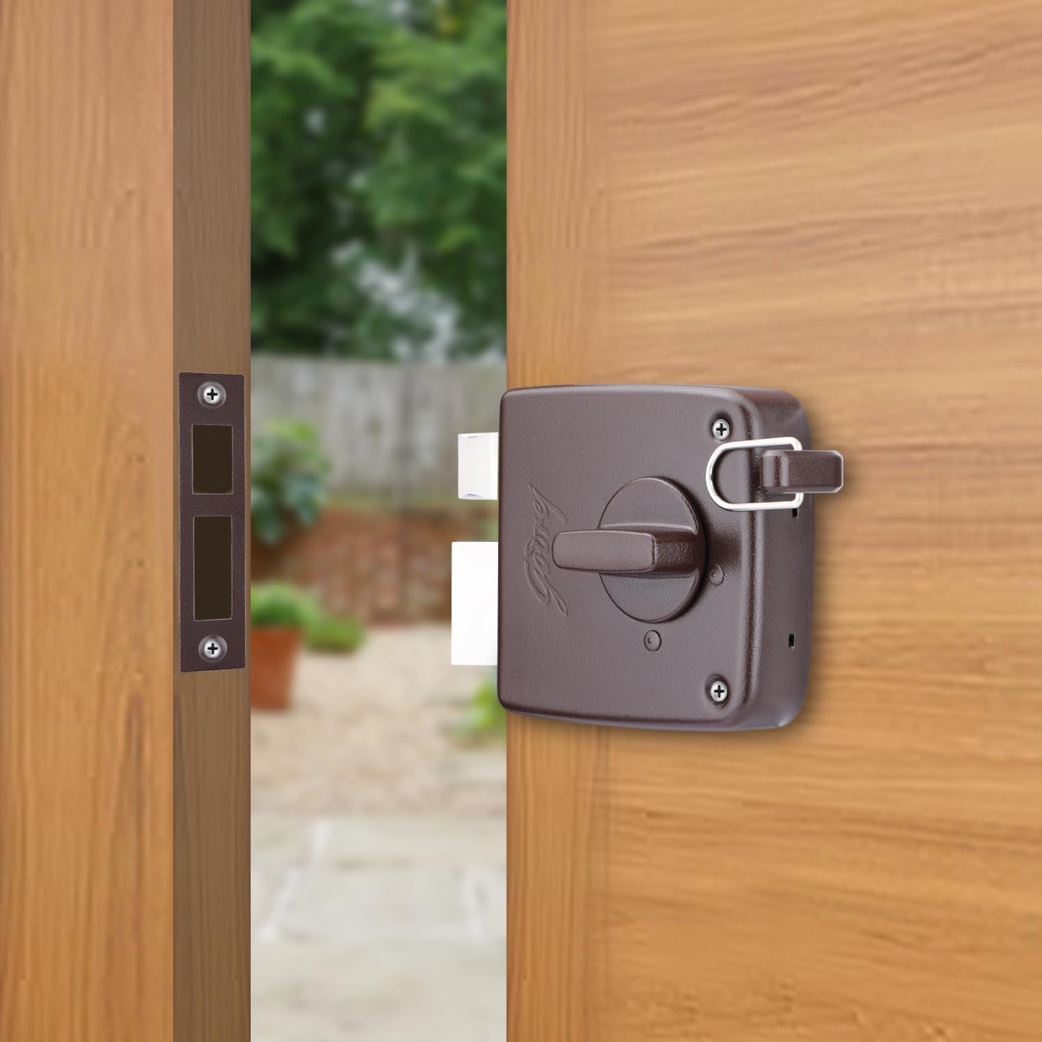 Godrej Locking Solutions and Systems Steel Rim Lock I Twin Bolt Compact 1Ck Latch Bolt I for Outside Opening Wooden Doors I Left/Right Handed Doors I 3 Keys I 5-Year Warranty I Textured Brown Finish (B0D8B9ZR3Y) Amazon Price History, Amazon Price Tracker
