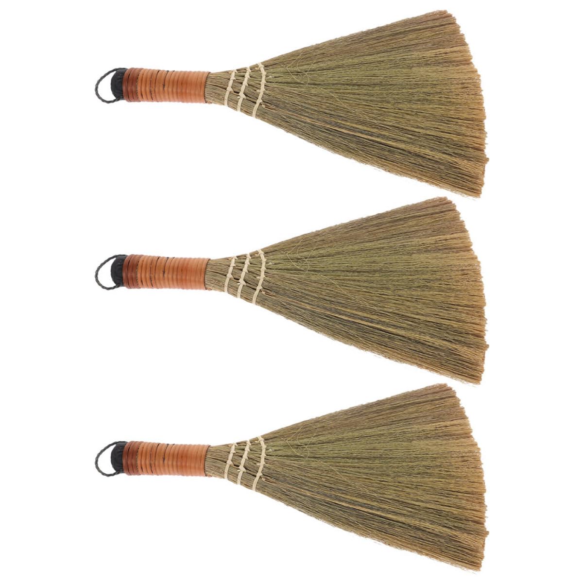 PRETYZOOM 3pcs Small Hand Broom for Lazy Sweeping Indoor Broom Hanging Loop for Floor Maintenance Bamboo Stick Cleaning Set