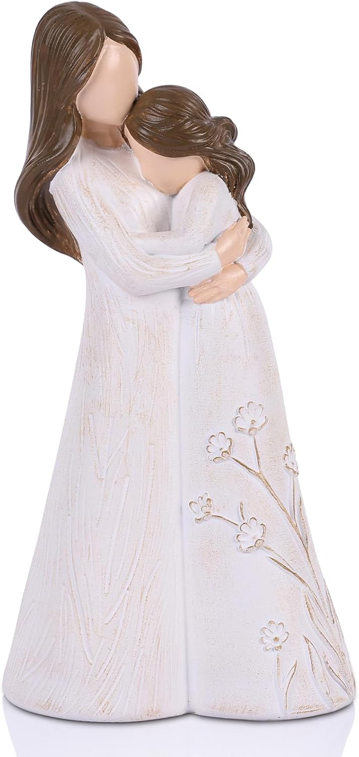Mother Daughter Embrace Figurine, Sentimental Mom Daughter Statue, Birthday Presents for Mom, Unique from Daughter