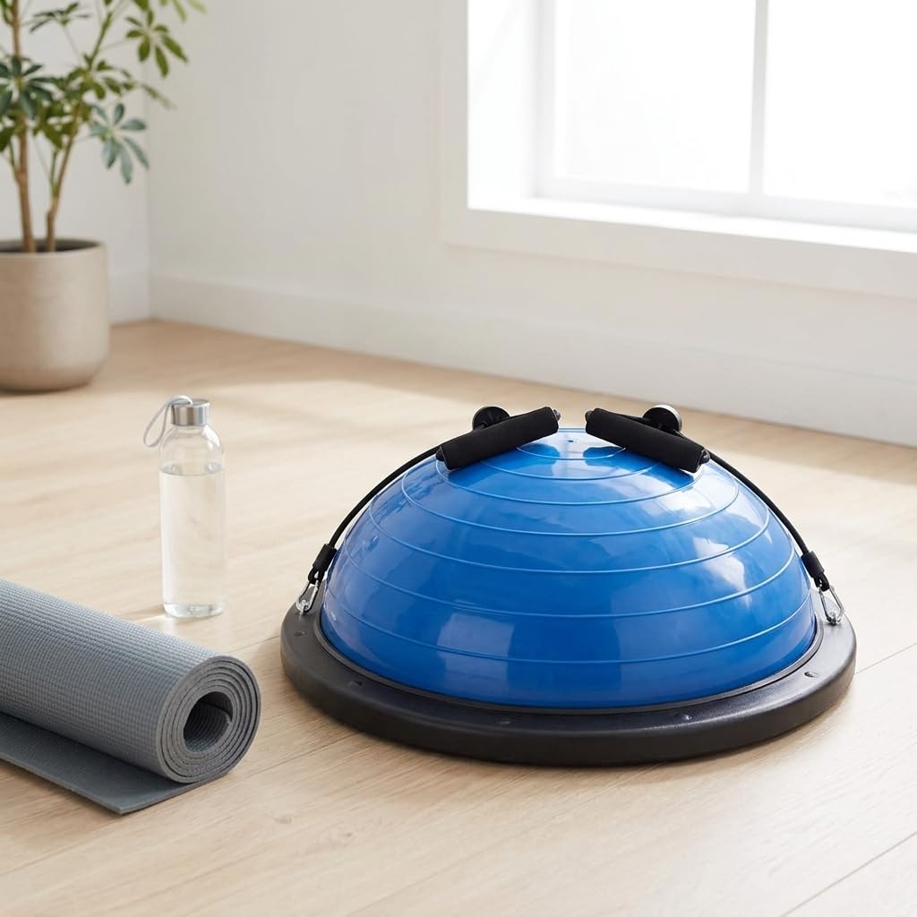 TISHITA Balón Ejercicio con Base para Entrenamiento Núcleo con Superficie Texturizada Antislizante para Pilates y en Estudio Doméstico para Fortalecer Piernas