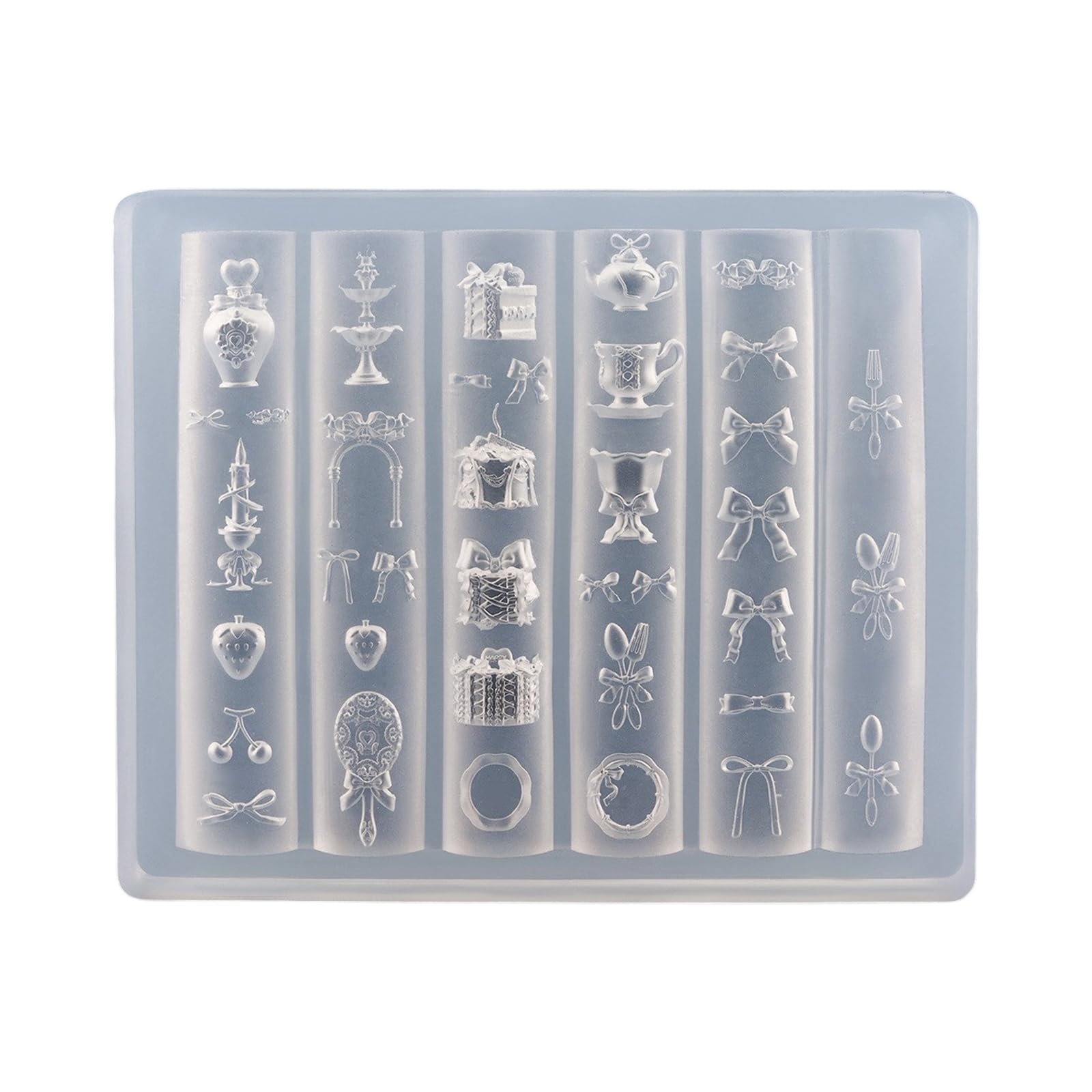 Maxtonser Silicone Nails Art Mold Accessory Bowknot Theme 3D Nails Decorative Mold Silicone Texture for Various Nails Types