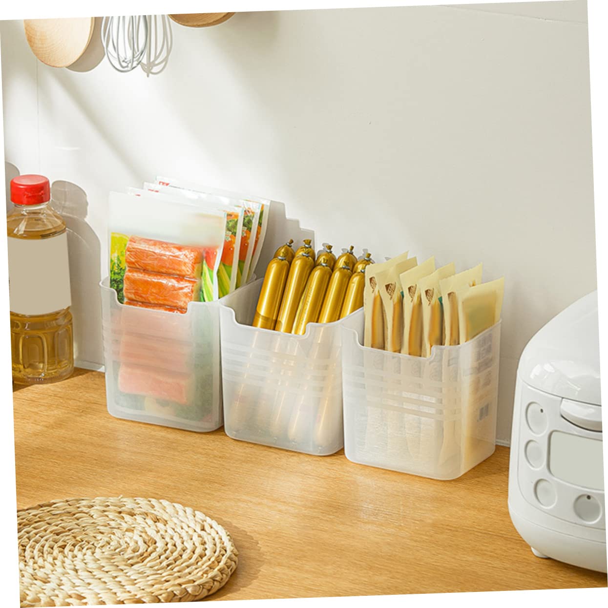 Baluue 6stücke Kühlschrankbox für Lebensmittel Kühlschrank-aufbewahrungsbox Seitenbox für Gemüse Organizer für Kühlschrank Sortierfach für Vorräte Behälter für Speisekammer Stapelbare