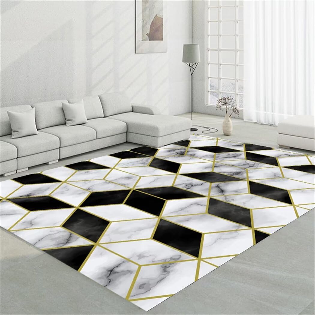 Tapis de couloir géométrique 120x200 cm rectangle pour salon et bureau