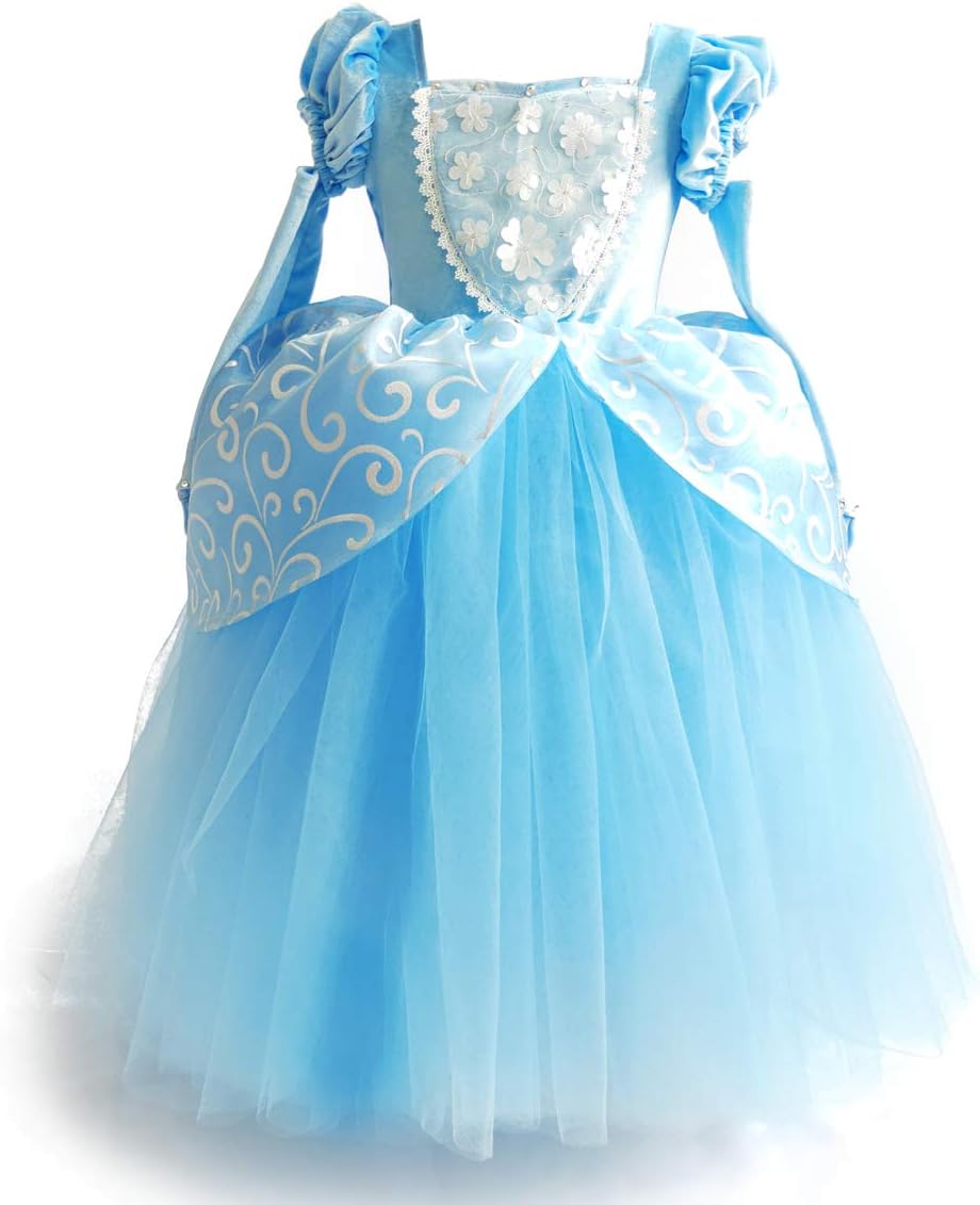 Cinderella Dress Princess Costume Halloween Party Dress up Blue - Image 2