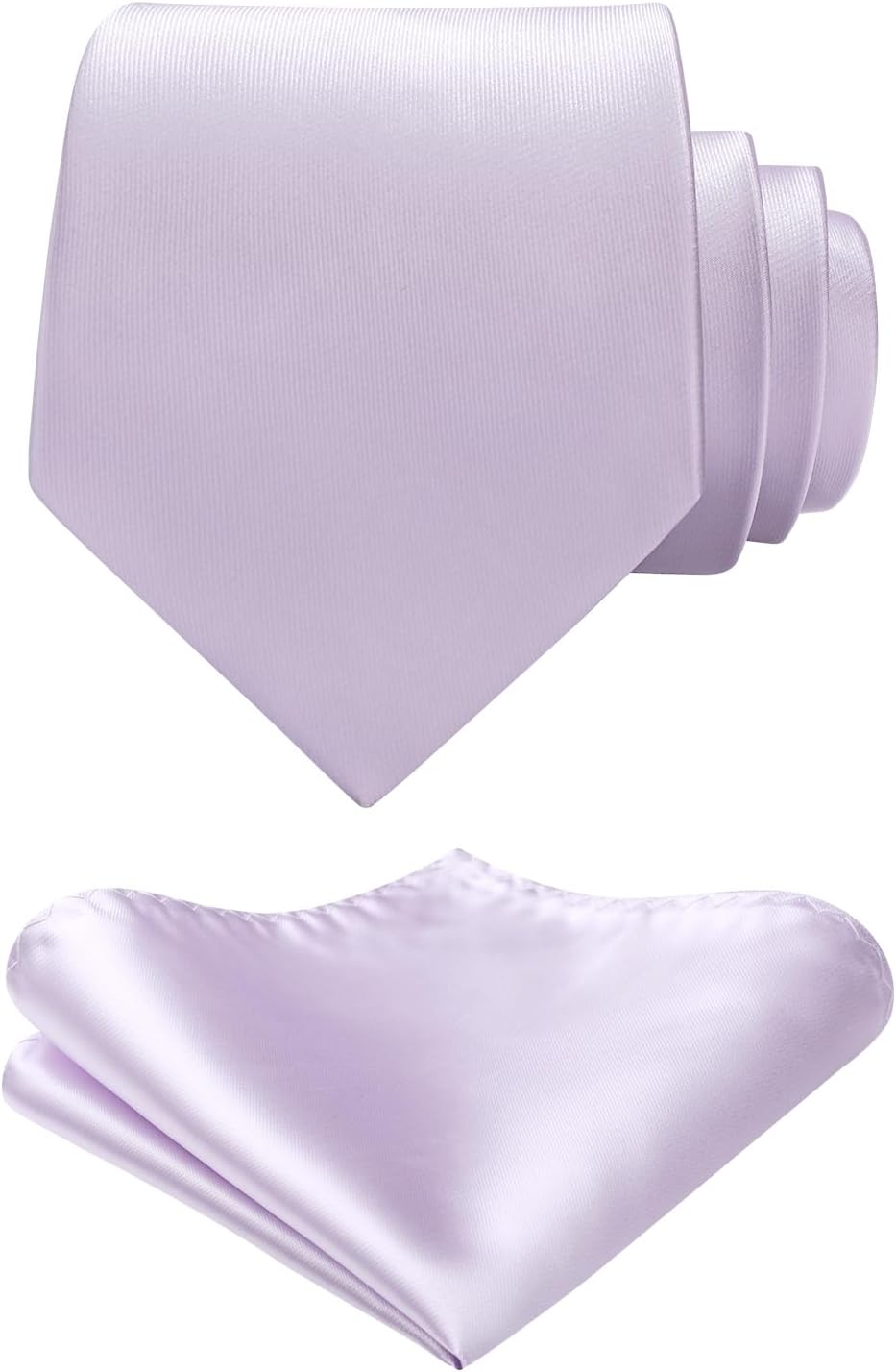 Ties for Men Formal Ties with Pocket Square Set Classic Solid Color Mens Tie Handkerchiefs Satin Silk Neckties in Box