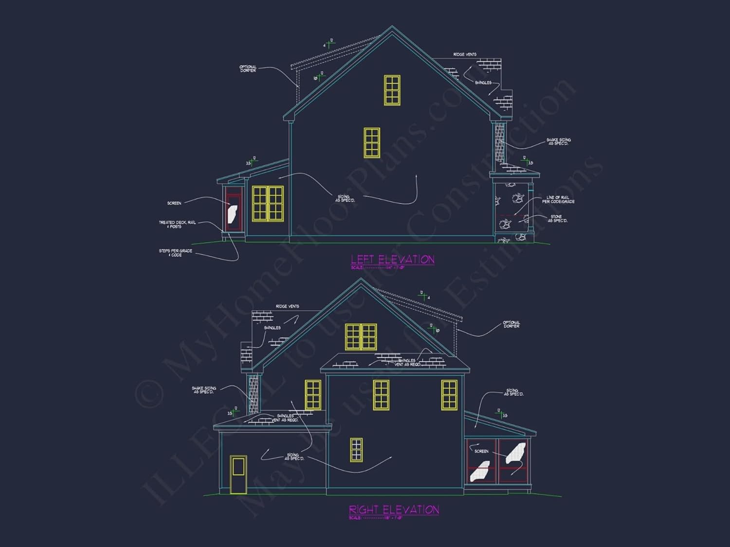 13-1831A HOUSE PLAN - Elegant House Design Floor Plan with CAD Blueprint Designs