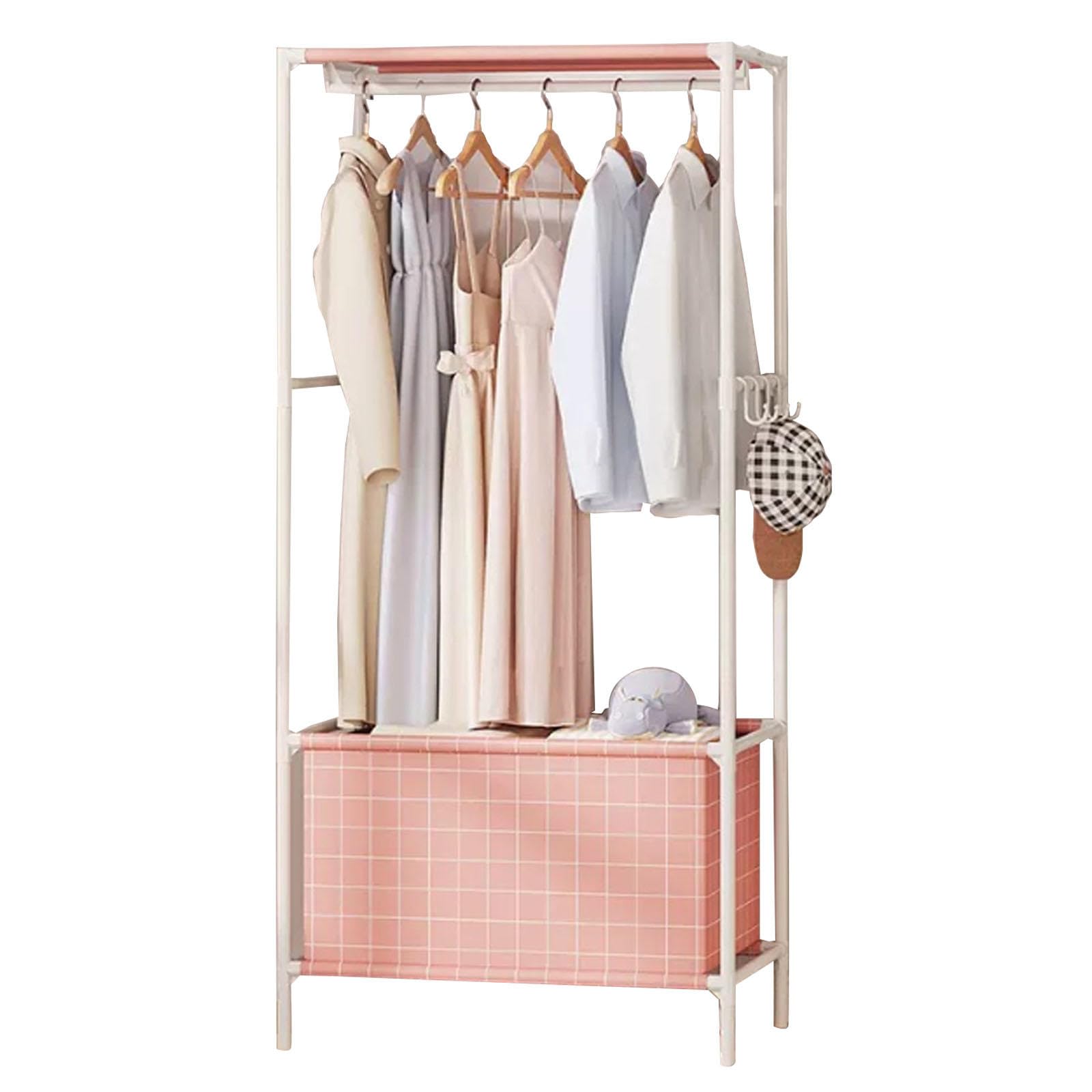 Leinen-Garderobenregale, tragbarer Schrank für Schlafzimmer, Kleidung, Taschen, Stoff, faltbarer Kleiderschrank mit Outdoorvorhang