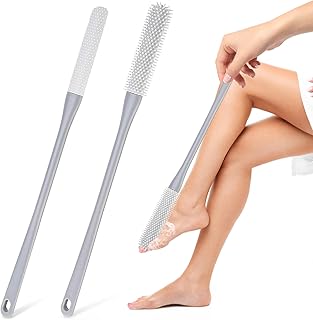 فرشاة غسيل القدم المصنوعة من السيليكون الناعم، فرشاة تنظيف فجوة اصابع القدم 40 سم، فرشاة استحمام بمقبض طويل، غسالة اصابع القدم، فرشاة قدم مع رؤوس فرشاة بمقاسين، فرشاة استحمام لكبار السن