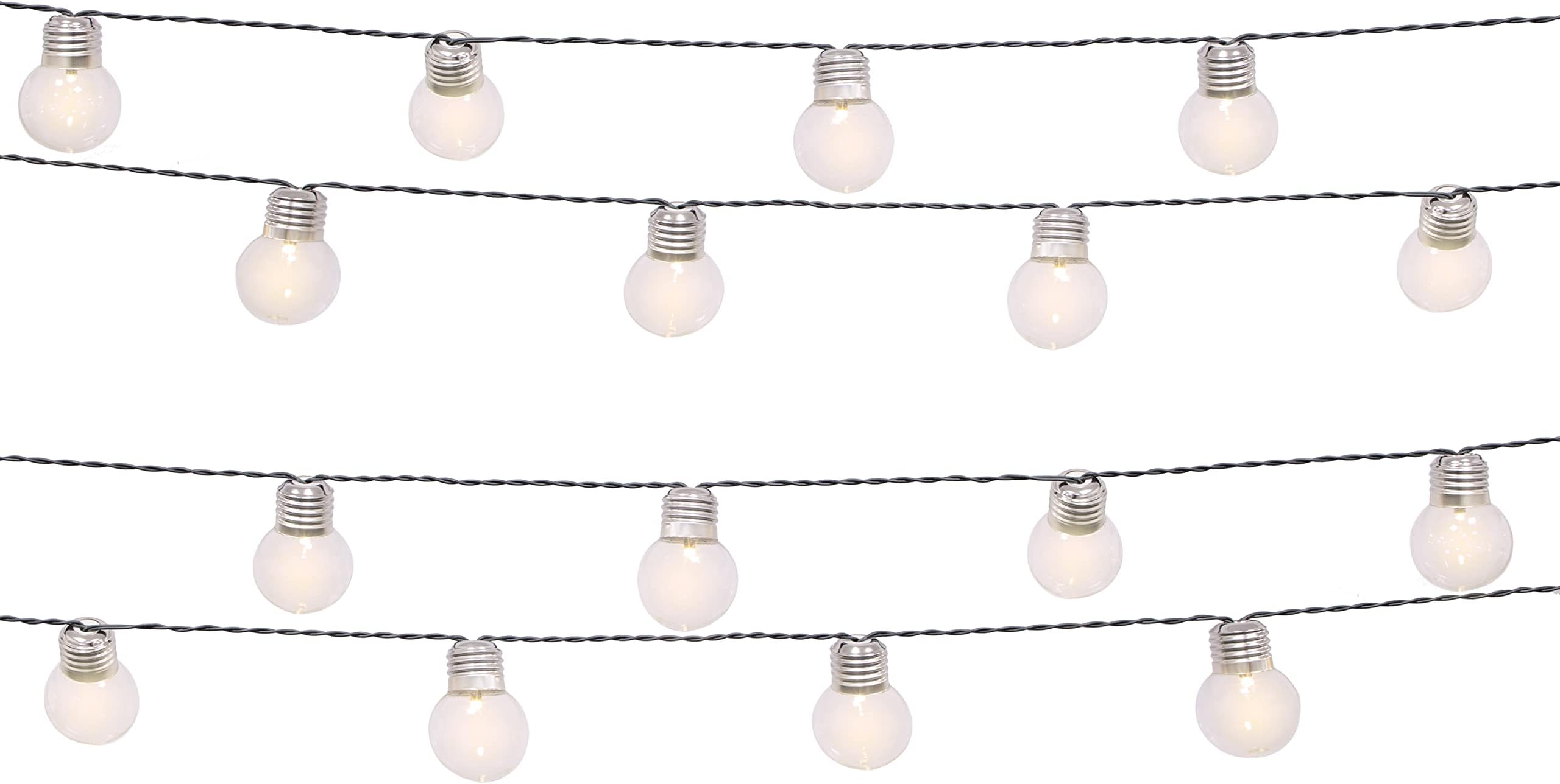 GardenKraft 75000 50 LED Retro Style Globe String Lights/Mains Powered LEDs/Great for Gardens, Patios, Gazebos & Parties / 12.3m Cord Length with 5m Lead Wire/Warm White Coloured Lights