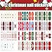 WOKOTO 12 Sheets Christmas Nail Polish Strips Nail Stickers Full Nail Wraps Santa Claus Elk Snow Man Christmas Tree Christmas Gel Nail Strips Finger Nail Polish Wraps Self Adhesive Stickers Decals