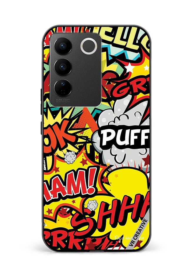 VR Creative Protective Case Cover For Vivo V27 Multibrand Stickers Design Multicolour NR534883