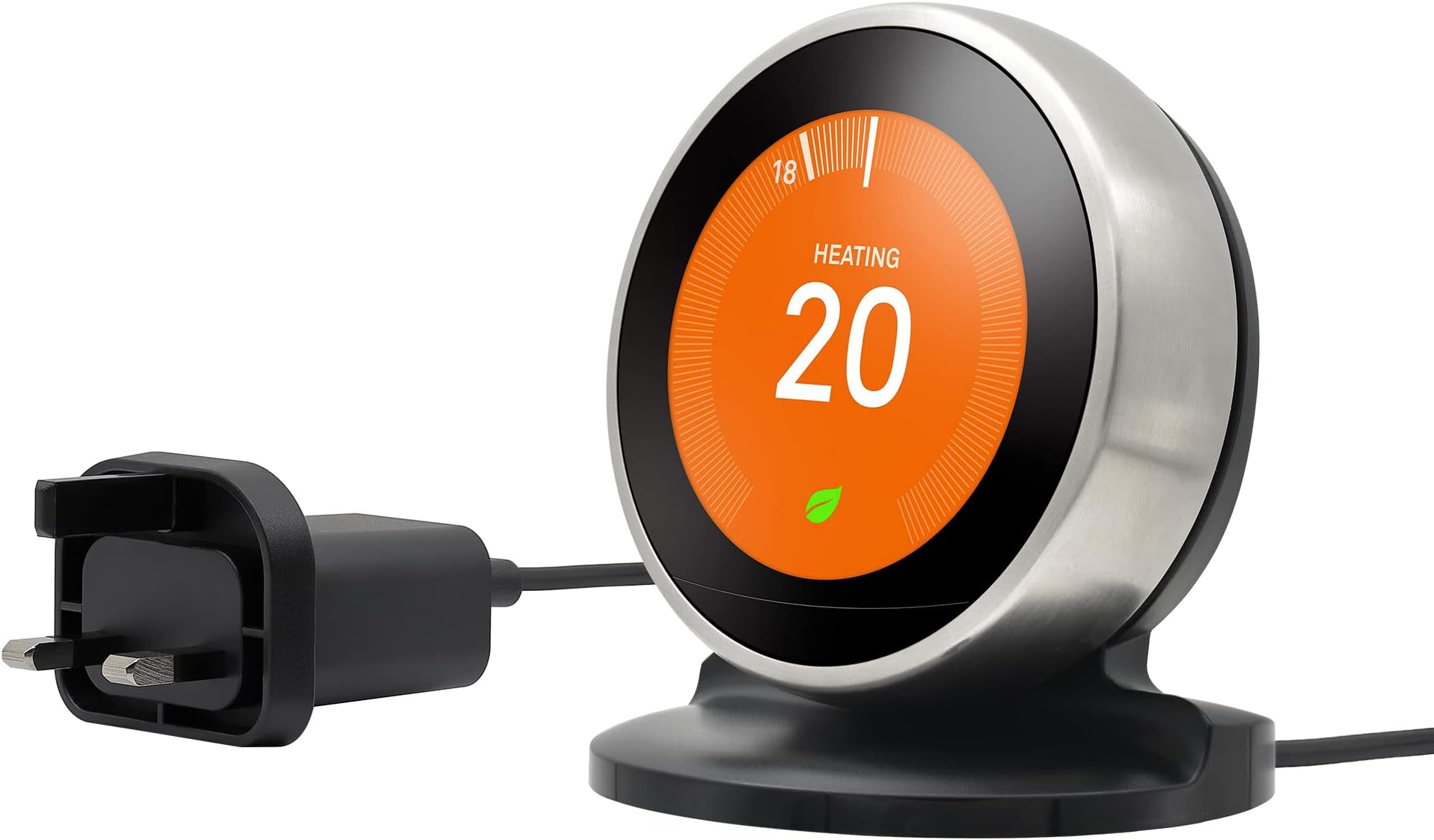 Stand with Power Cable and Adapter for Google Nest Learning Thermostat 3rd Generation (Black)