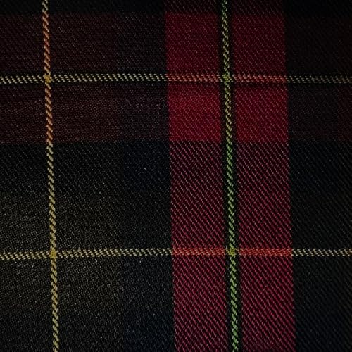 EU Fabrics Viscose Tartan Plaid Fabric | Check Patterned Material for Dressmaking and Clothing | Upholstery Sewing Fabric by The Metre (Dark Red, Sample 10x10cm)
