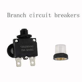 5pcs Push Button Reset 3 Amp Circuit Breakers with Manual Reset 32VDC,AC125-250V with Quick Connect Terminals