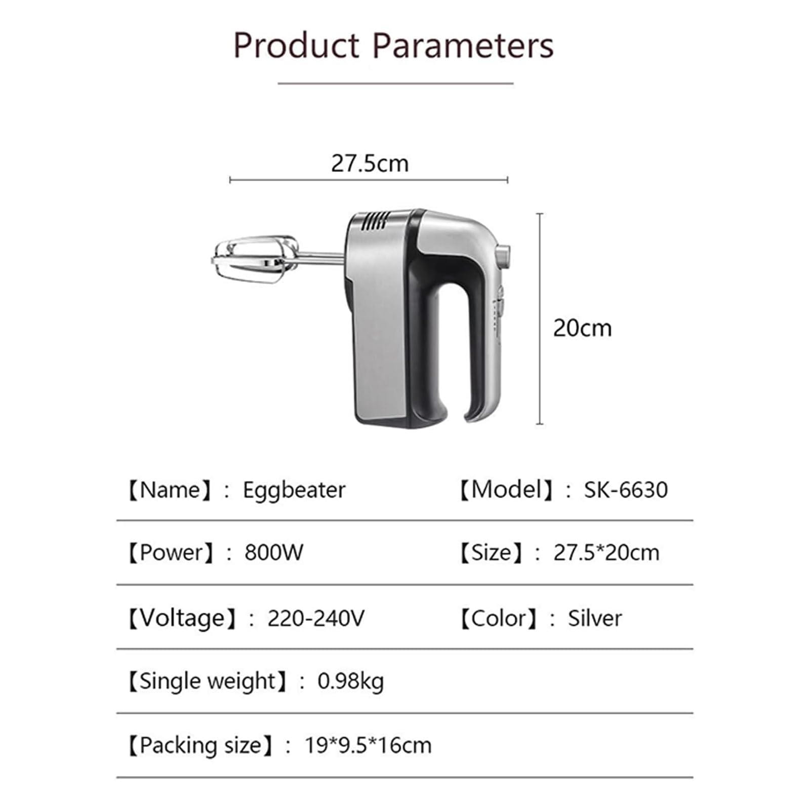 U-Taste Deense deeggarde: handmixer van 18/8 roestvrij