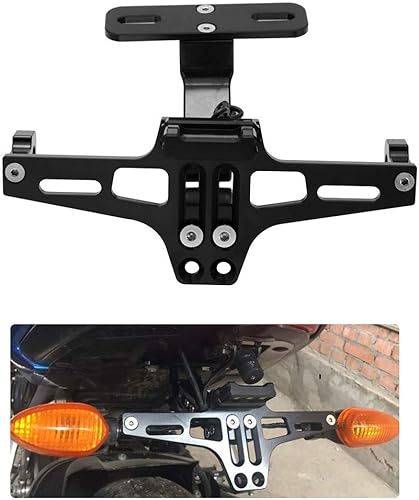 Miniatura 7 de Soporte universal para placa trasera de motocicleta con luz LED, soporte eliminador de guardabarros ajustable para Yamaha para Kawasaki para Ducati