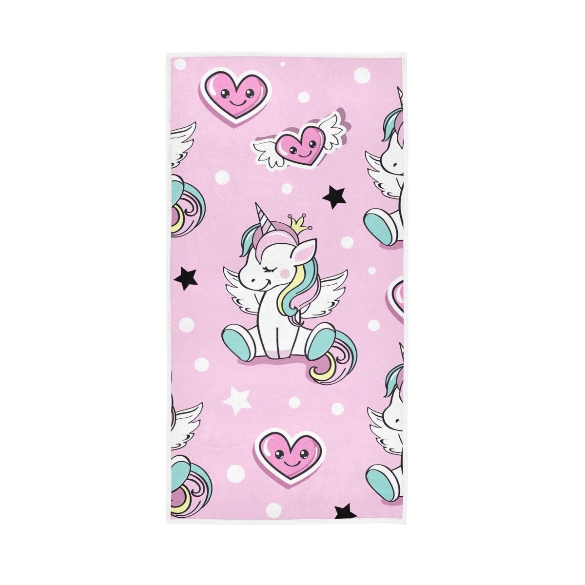HUYGD Unicorn Dot Hand Towels, Bathroom Towel for Hand, Face, Hair, Yoga, Kitchen, Bath 15 x 30 Inches