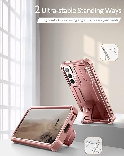 Miniatura 16 de Dexnor Funda para Samsung Galaxy S22 Plus, [protector de pantalla y soporte integrados] Protección de grado militar resistente a prueba de golpes