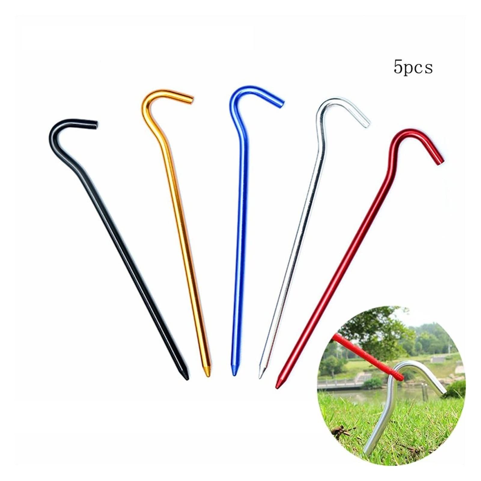 Picchetti per Tenda, Picchetti da Terra in Alluminio da 7 Pollici Picchetti per Tenda Picchetti per Tenda in Metallo Picchetti per Tenda da Campeggio in Acciaio Resistente Ganci per telo Set di 1
