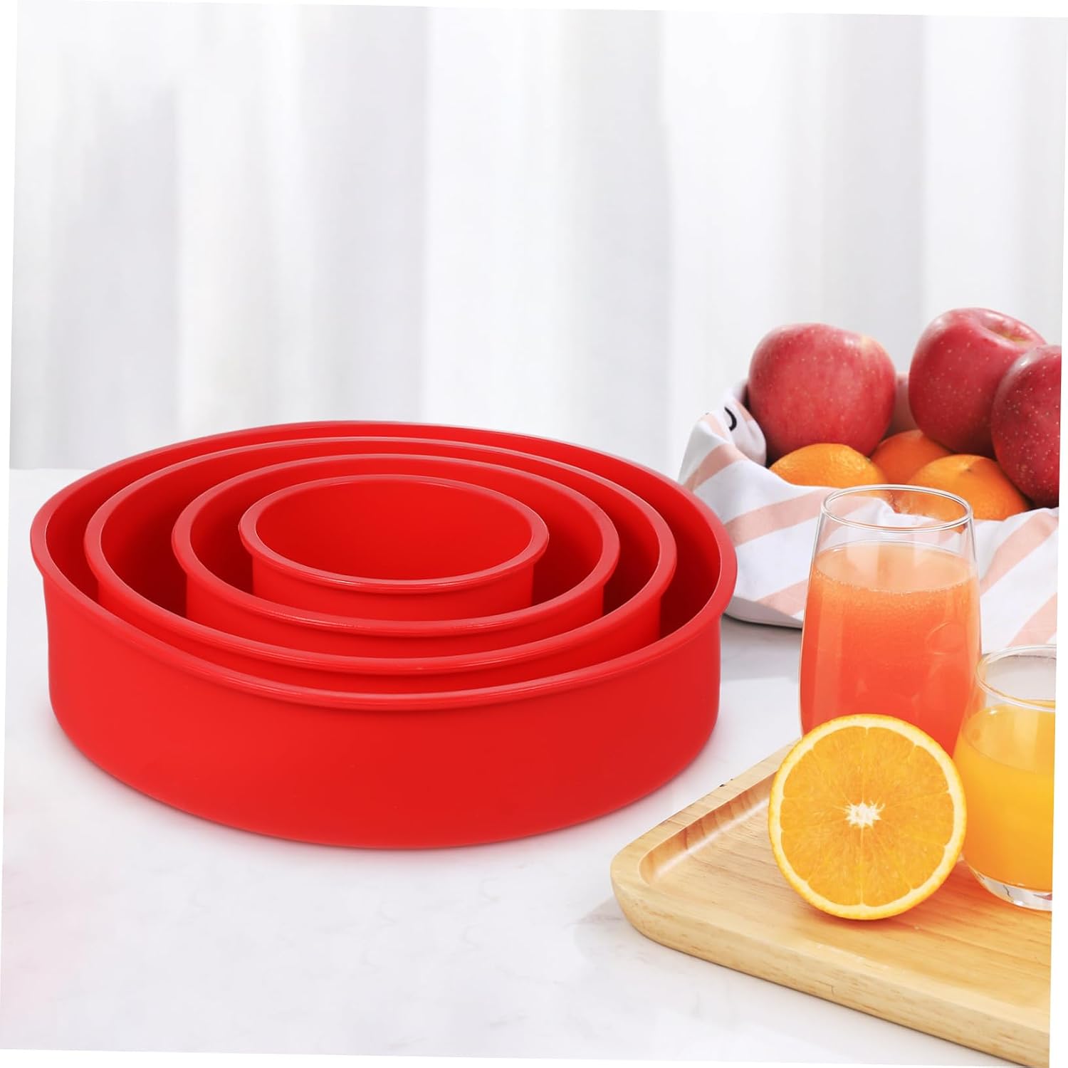 4Pcs Cake Pans Round Baking Temperature Kitchen Tool for Baking Cakes Muffins and Desserts