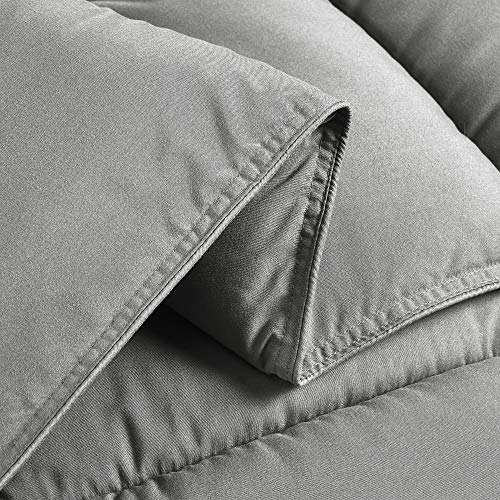 Chezmoi Collection 3-Piece Down Alternative Comforter Set - Lightweight All Seasons Luxurious Brushed Microfiber Comforter (Queen, Paloma Gray) #TOP2