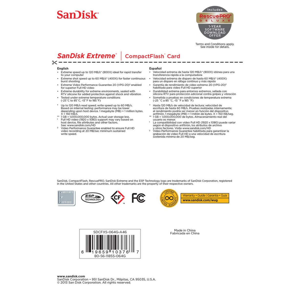 Extreme COMPACTFLASH 64GB
