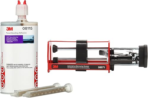 3M 08115 Adhesivo para pegar paneles, recomendado por OEM, aplicador manual de cartucho epoxi de dos partes, 08571, dispensar materiales con