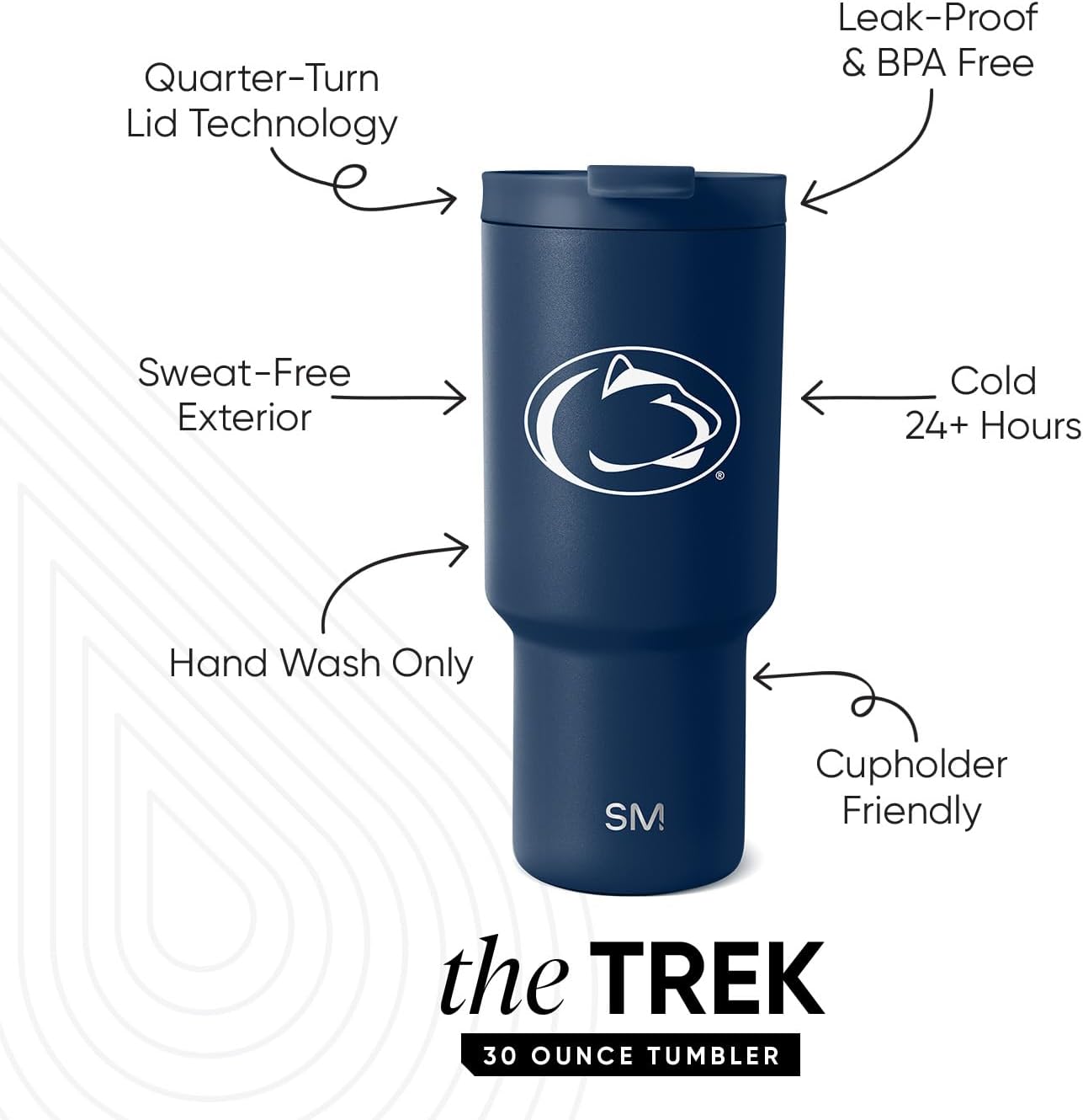 Simple Modern Officially Licensed 30oz Tumbler with Flip Lid and Straws | Insulated Cup Stainless Steel | Gifts for Men | Trek Collection