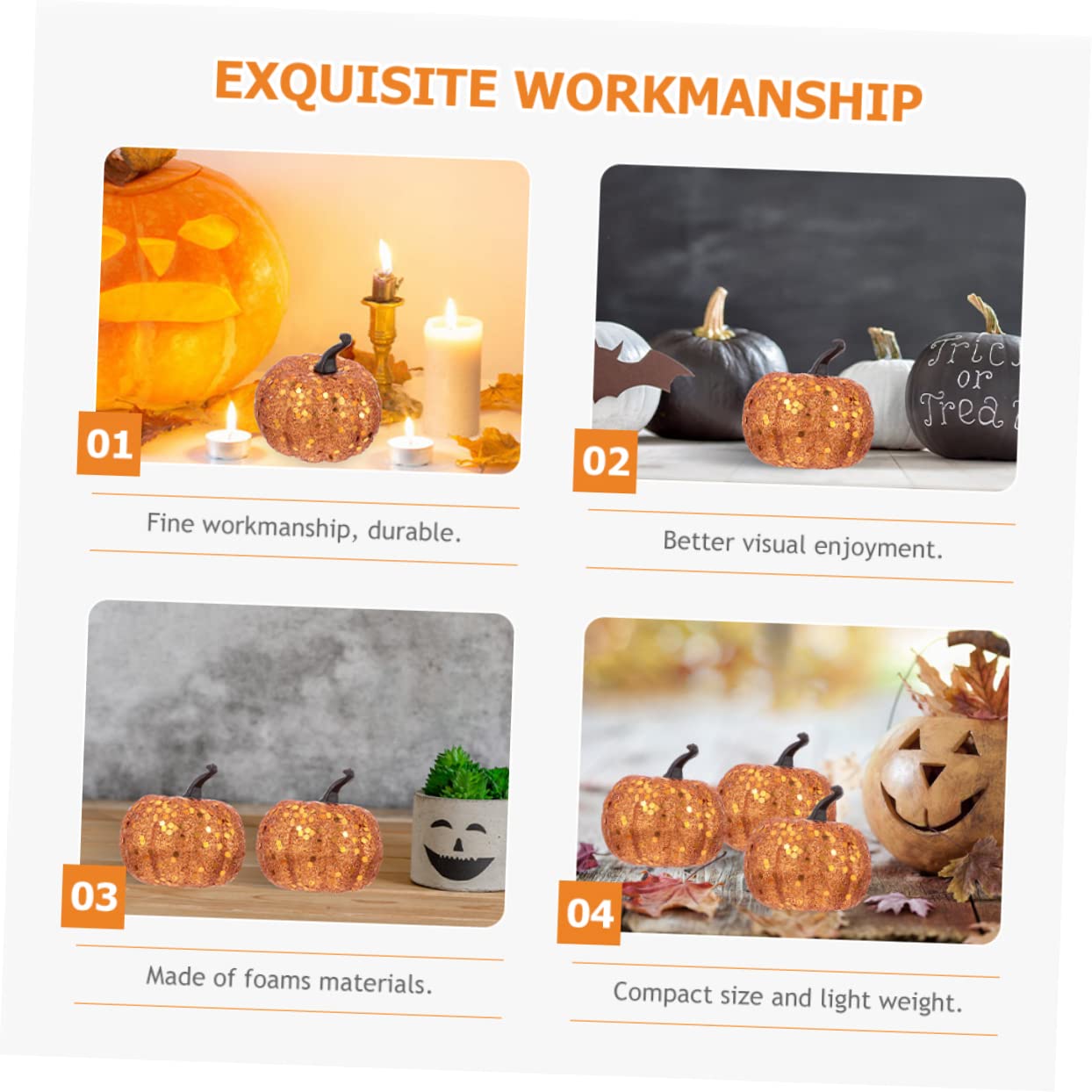 ABOOFAN 40stücke Teiliges Künstlicher Kürbis-Ornamente Für Halloween Und Erntedankfest Vielseitige Dekoration Für Tisch Körbe Und Feste