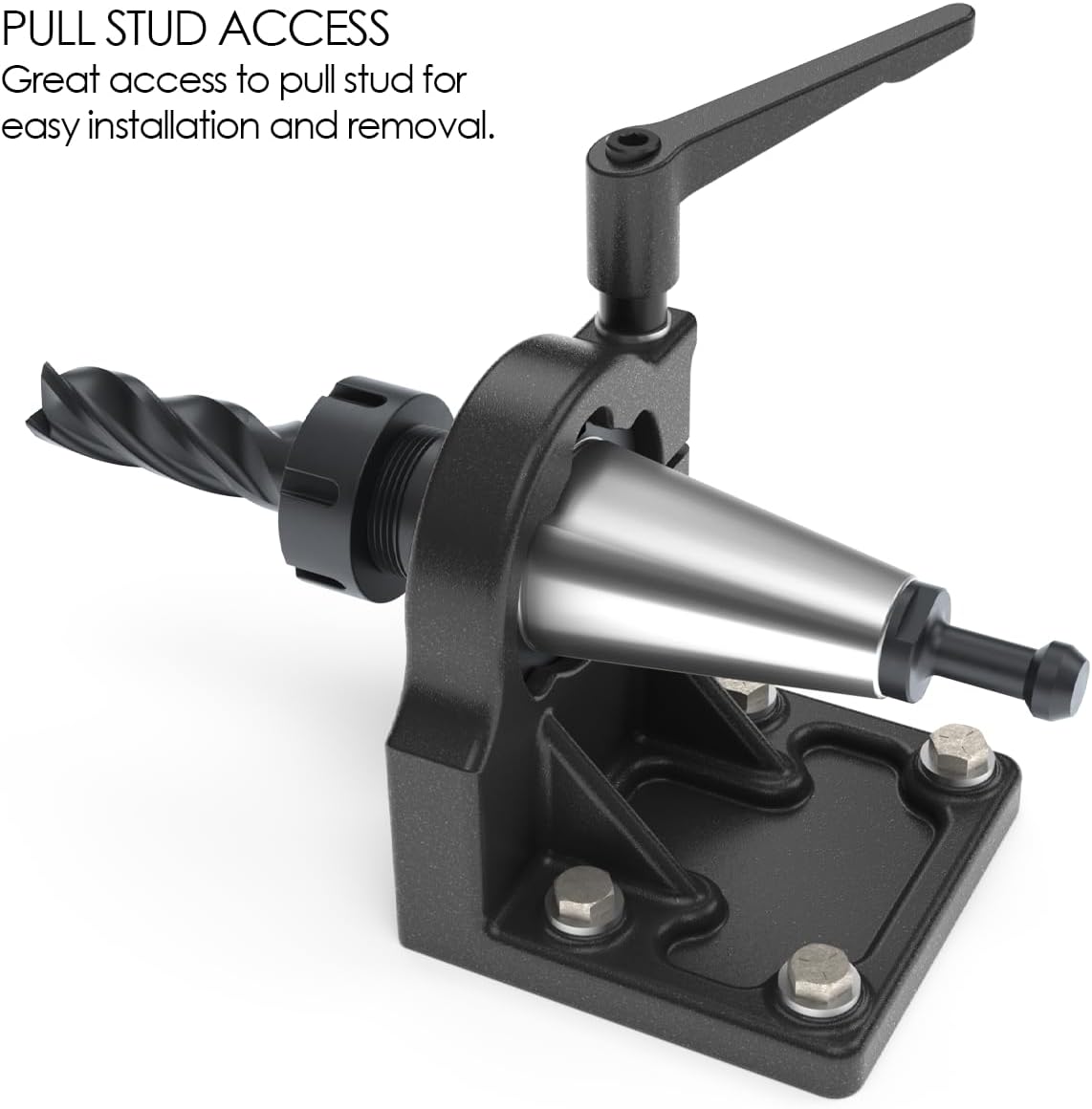 23-000 CAT 40 CNC Tool Holder Tightening Fixture – Heavy‑Duty Rigid One‑Piece Design, Pull Stud Access, Multi‑Position Handle