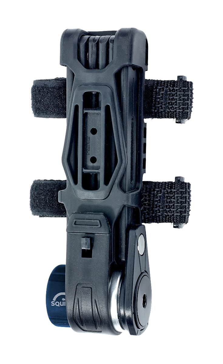 Squire Heavy Duty Folding Lock (Folda Mini FL690) - Disc Tumbler Locking Mechanism for High Pick Resistance - Foldable Hardened Steel Links - Folding Bike Lock for All Purposes