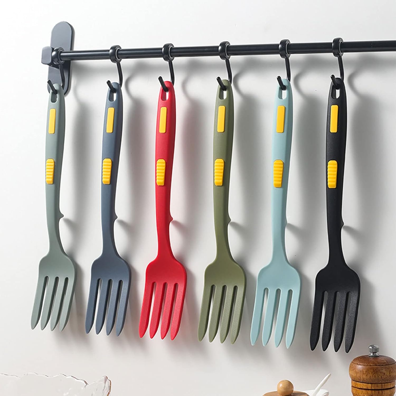 Flexible Fork Silicone Cooking Forks Big Kitchen Salad Forks Texture Kitchen Accessories for Cooking Flexible